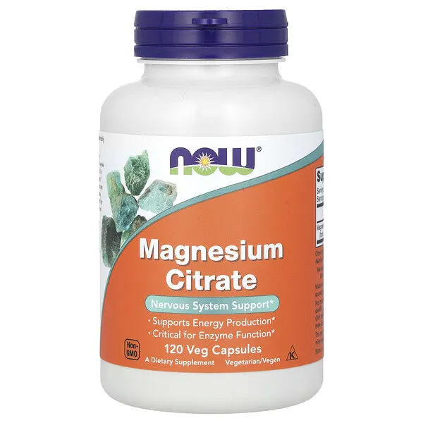 NOW Foods Magnesium Citrate, 120 Veg Capsules (133 mg per Capsule)