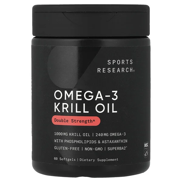 Sports Research Omega-3 Krill Oil, 1,000 mg, 60 Softgels