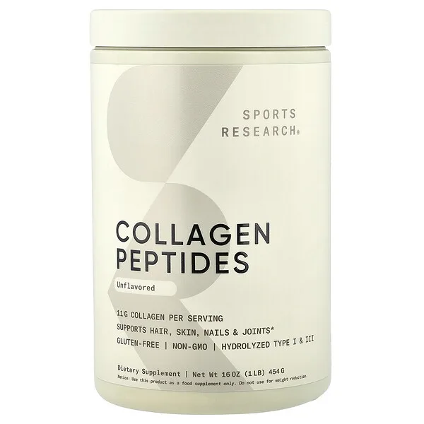 Sports Research Collagen Peptides, Unflavored, 16 oz (454 g)
