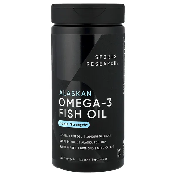 Sports Research Alaskan Omega-3 Fish Oil, Triple Strength, 180 Softgels