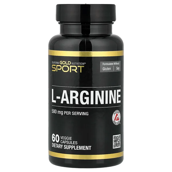 California Gold Nutrition L-Arginine, 500 mg , 60 Veggie Capsules