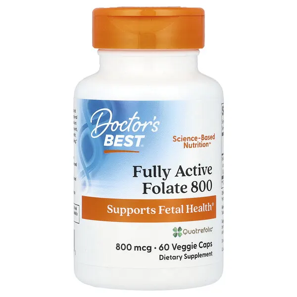 Doctor's Best Fully Active Folate 800, 800 mcg, 60 Veggie Caps