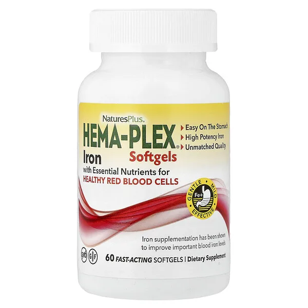 NaturesPlus Hema-Plex® Iron, 60 Fast-Acting Softgels