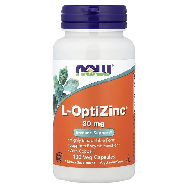 NOW Foods L-OptiZinc®, 100 Veg Capsules