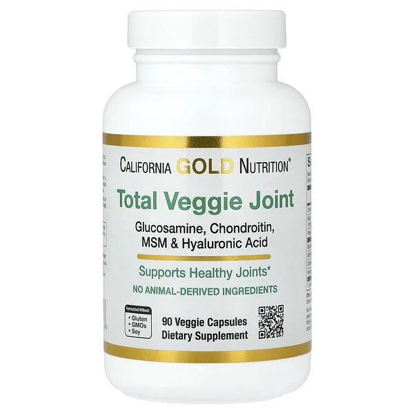 California Gold Nutrition Total Veggie Joint Support Formula with Glucosamine, Chondroitin, MSM, and Hyaluronic Acid, 90 Veggie Capsules