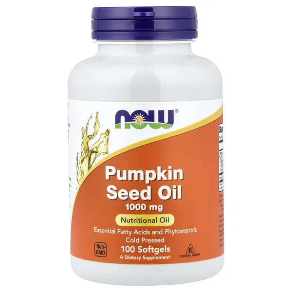 NOW Foods Pumpkin Seed Oil, 100 Softgels (1,000 mg per Softgel)