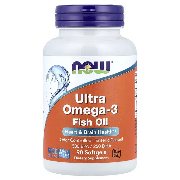 NOW Foods Ultra Omega-3 Fish Oil, 90 Softgels (1,000 mg per Softgel)