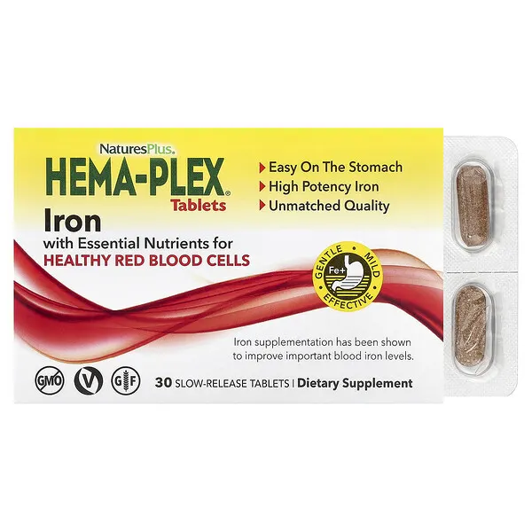 NaturesPlus Hema-Plex® Iron, 30 Slow-Release Tablets