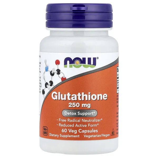 NOW Foods Glutathione, 250 mg, 60 Veg Capsules