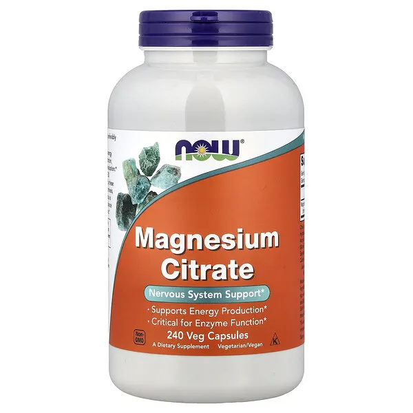 NOW Foods Magnesium Citrate, 240 Veg Capsules (133 mg per Capsule)