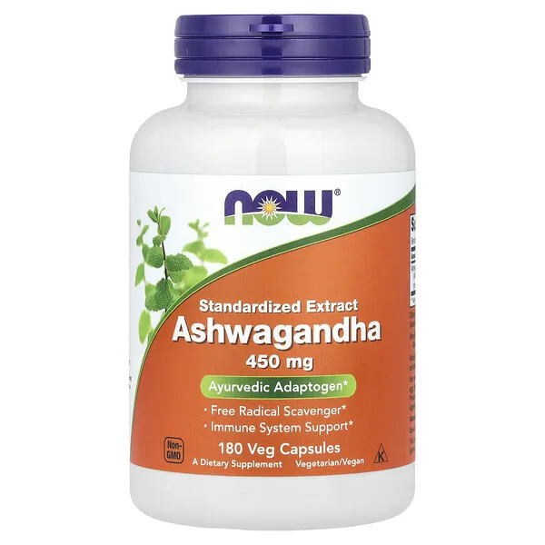 NOW Foods Standardized Extract Ashwagandha, 450 mg, 180 Veg Capsules