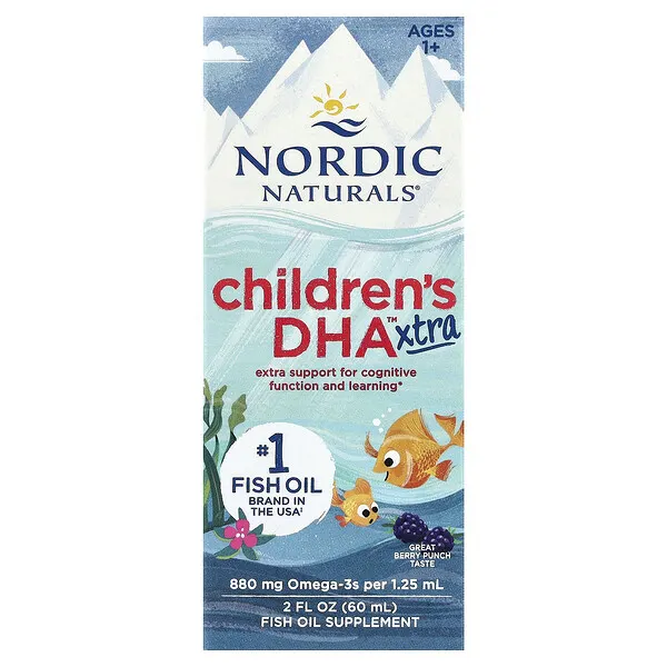 Nordic Naturals Children's DHA™ Xtra, Ages 1+, Great Berry Punch, 2 fl oz (60 ml)