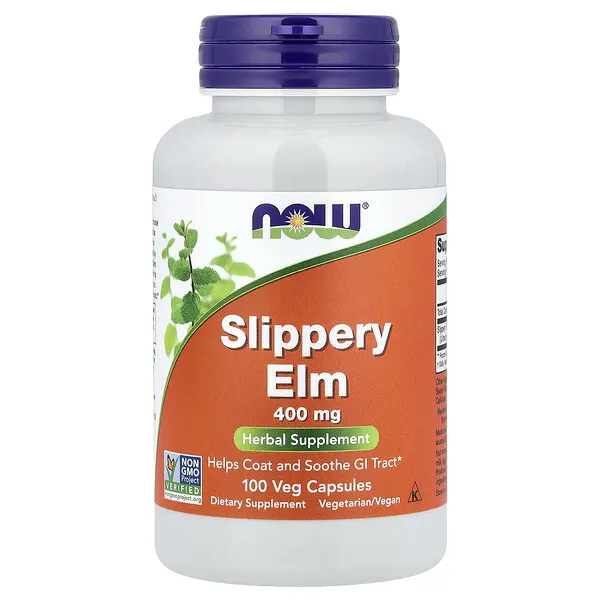 NOW Foods Slippery Elm, 400 mg, 100 Veg Capsules