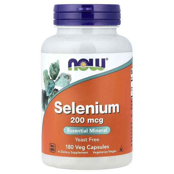 NOW Foods Selenium, 200 mcg, 180 Veg Capsules