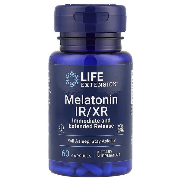 Life Extension Melatonin IR/XR, 60 Capsules (1.5 mg per Capsule)