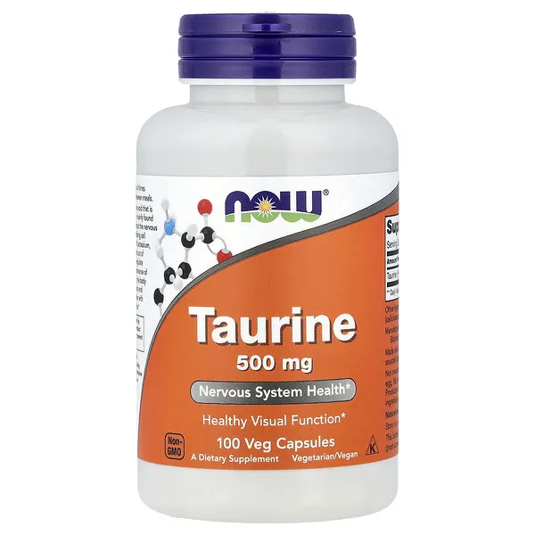NOW Foods Taurine, 500 mg, 100 Veg Capsules