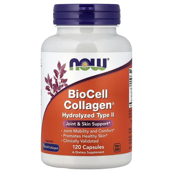NOW Foods BioCell Collagen®, Hydrolyzed Type II, 120 Capsules