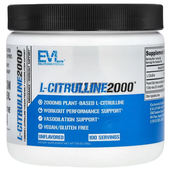 EVLution Nutrition L-Citrulline 2000, Unflavored, 7.5 oz (200 g)
