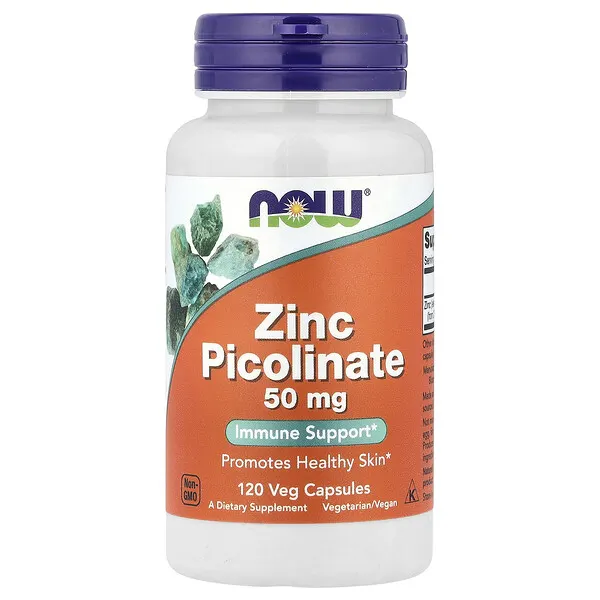 NOW Foods Zinc Picolinate, 50 mg, 120 Veg Capsules