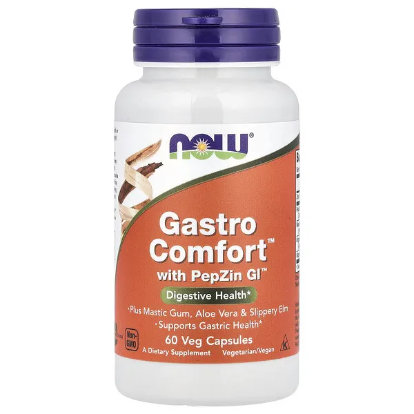 NOW Foods Gastro Comfort™ with PepZin GI™, 60 Veg Capsules