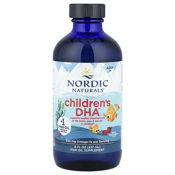 Nordic Naturals Children's DHA™, Ages 1+, Great Strawberry, 8 fl oz (237 ml)