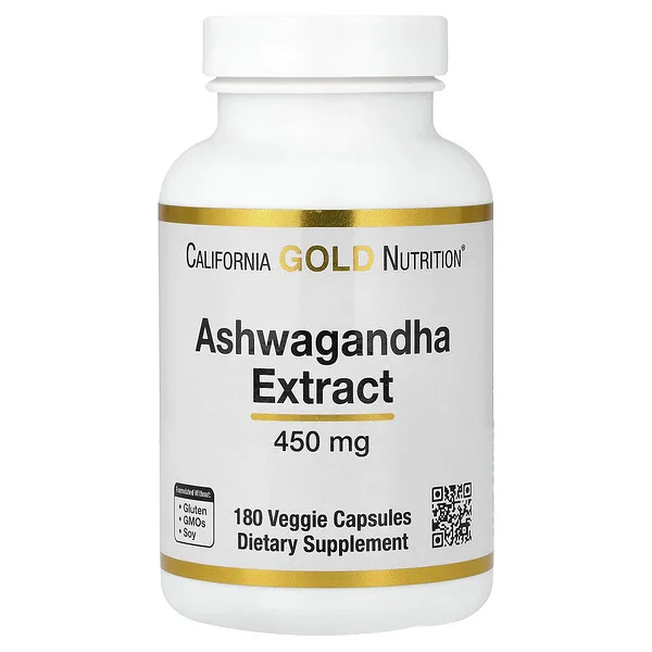 California Gold Nutrition Ashwagandha, 450 mg, 180 Veggie Capsules