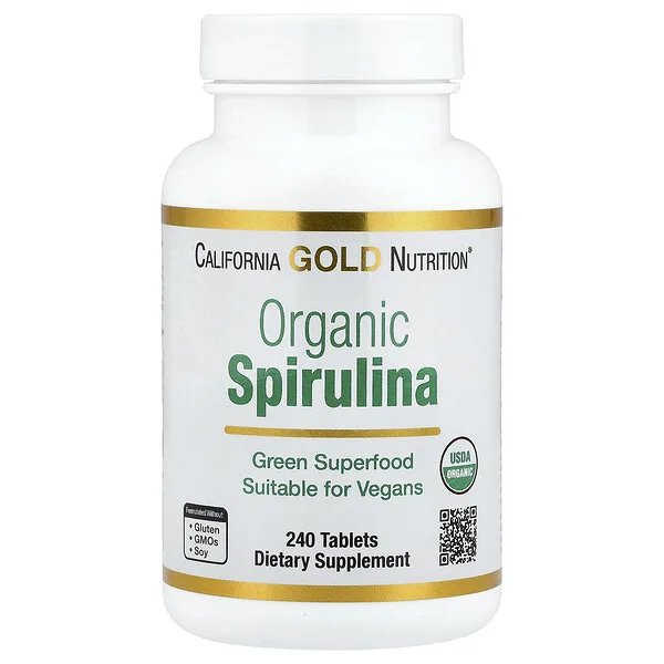 California Gold Nutrition Organic Spirulina, 240 Tablets (500 mg per Tablet)