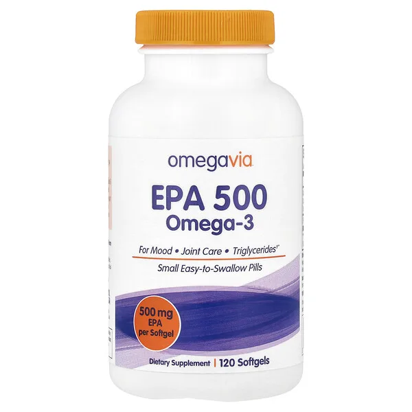 OmegaVia EPA 500, Omega-3, 500 mg, 120 Softgels