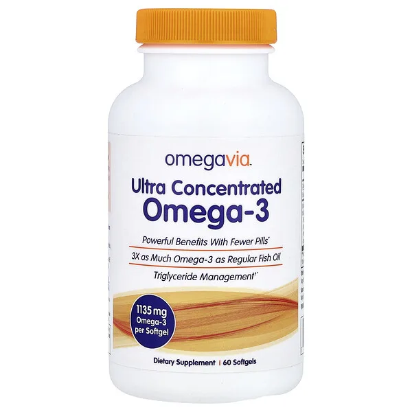 OmegaVia Ultra Concentrated Omega-3, 1,135 mg, 60 Softgels