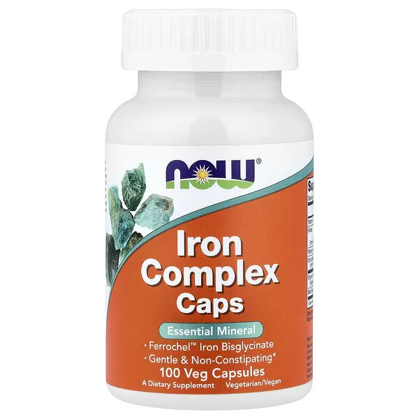 NOW Foods Iron Complex Caps, 100 Veg Capsules