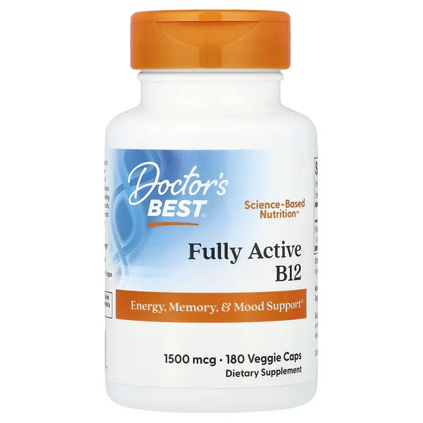 Doctor's Best Fully Active B12, 1,500 mcg, 180 Veggie Caps