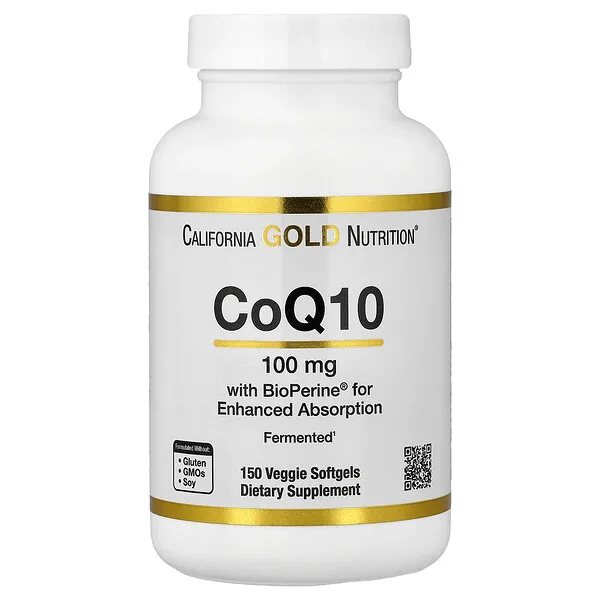 California Gold Nutrition CoQ10 with Bioperine® Black Pepper Extract, 150 Veggie Softgels