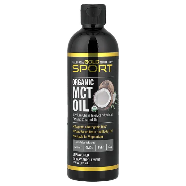 California Gold Nutrition Sport, Organic MCT Oil, Unflavored, 12 fl oz (355 ml)
